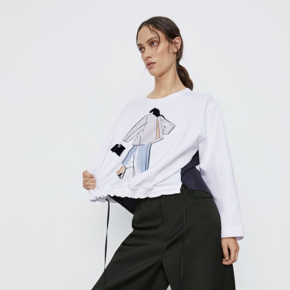 Zara combination graphic sweatshirt - Picture 7 of 11